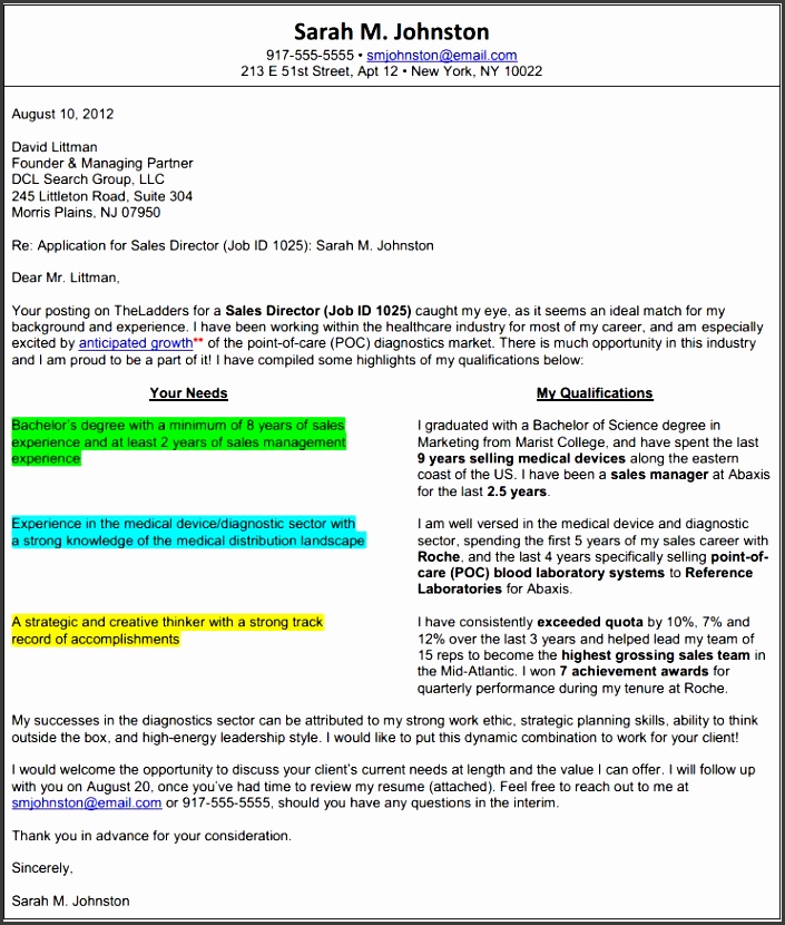 sample t format cover letter