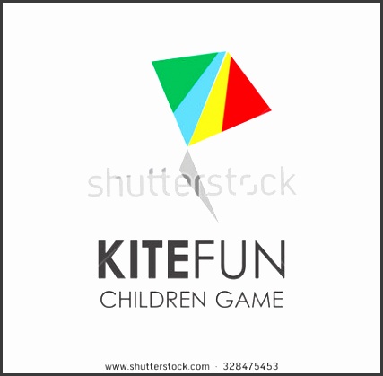 colorful kite play with fun abstract vector and logo design or template child and kids business