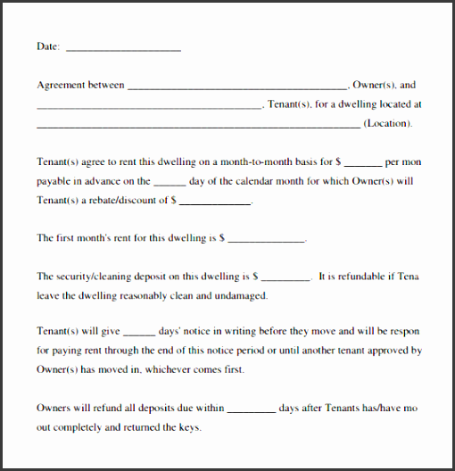 lease agreement template word simple rental agreement form
