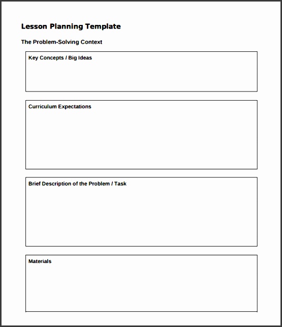 simple preschool lesson plan template
