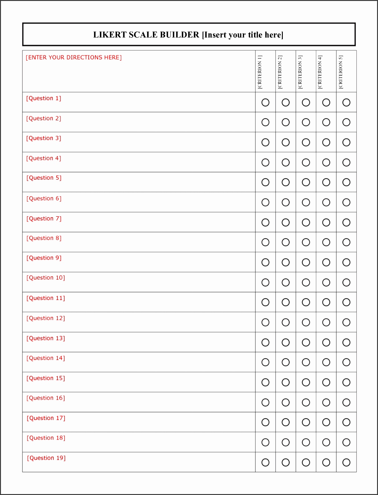 likert scale template 7693
