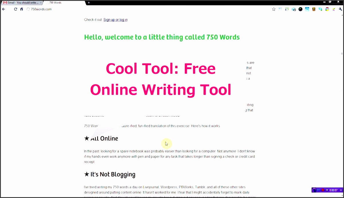 free online writing tool 750 words