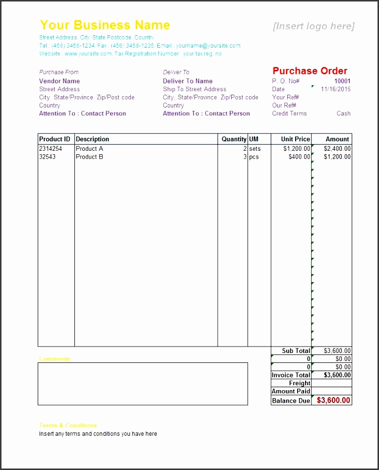 printable purchase order template 25