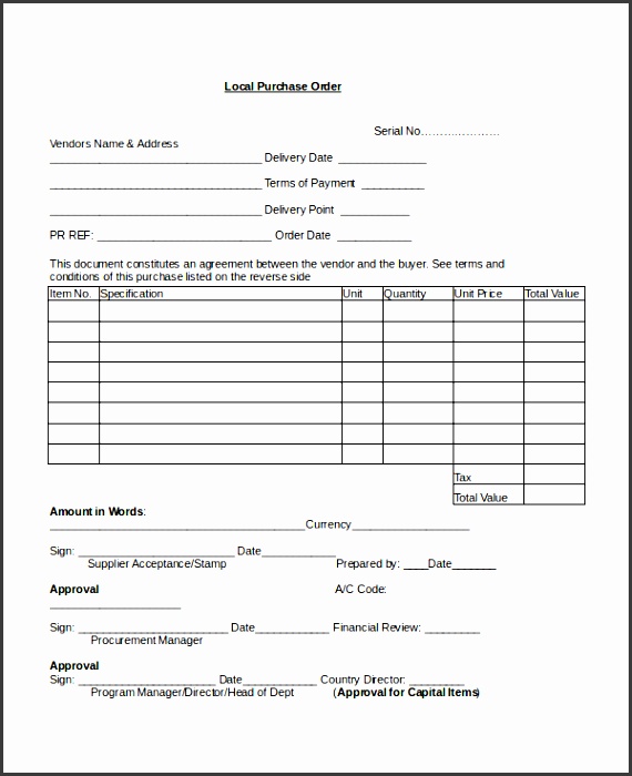 local purchase order template