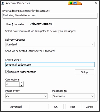 outlook smtp