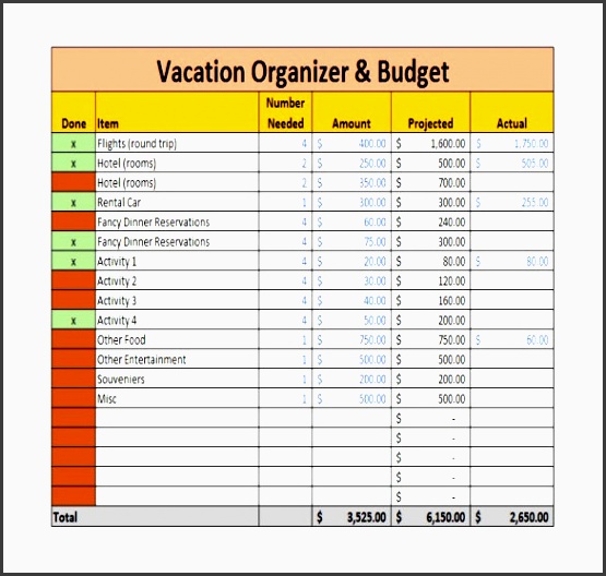 9 vacation bud template free sample example format
