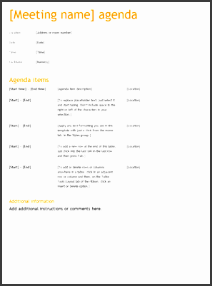 business meeting agenda template word agendas office 1