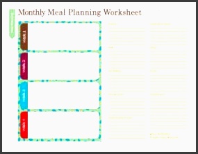 free household notebook with 36 printables monthly meal plan worksheet