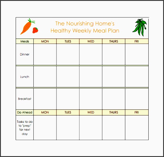 healthy weekly meal planning template