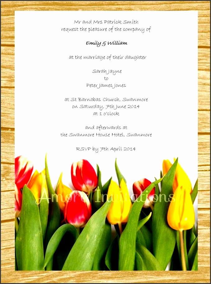 diy digital printable yellow red tulips wedding birthday party invitation template able instant microsoft word