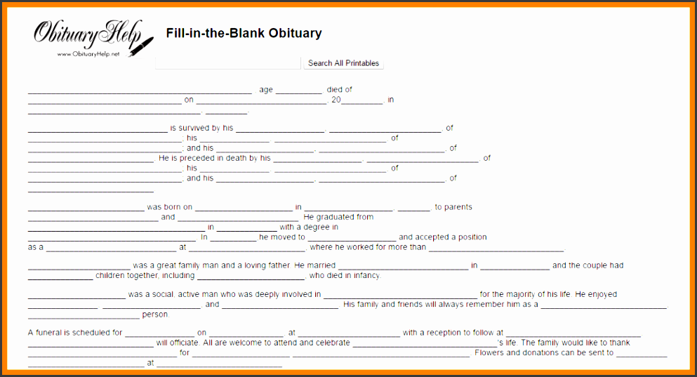 3 obituary template for microsoft word