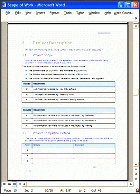 scope of work template ms word excel templates