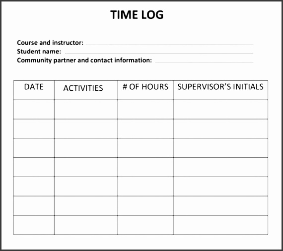 time log template