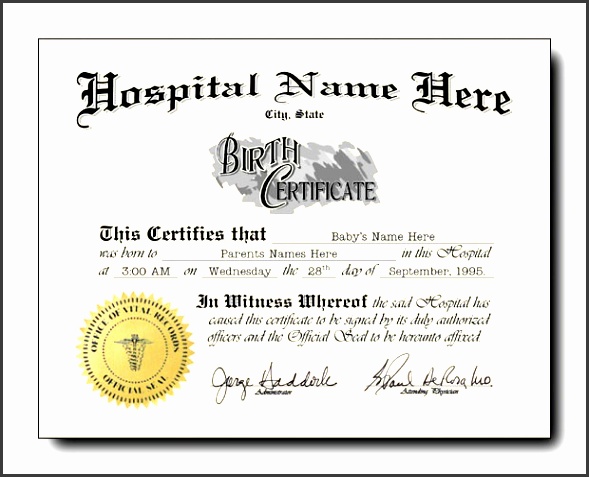 blank birth certificate template sample for new born baby