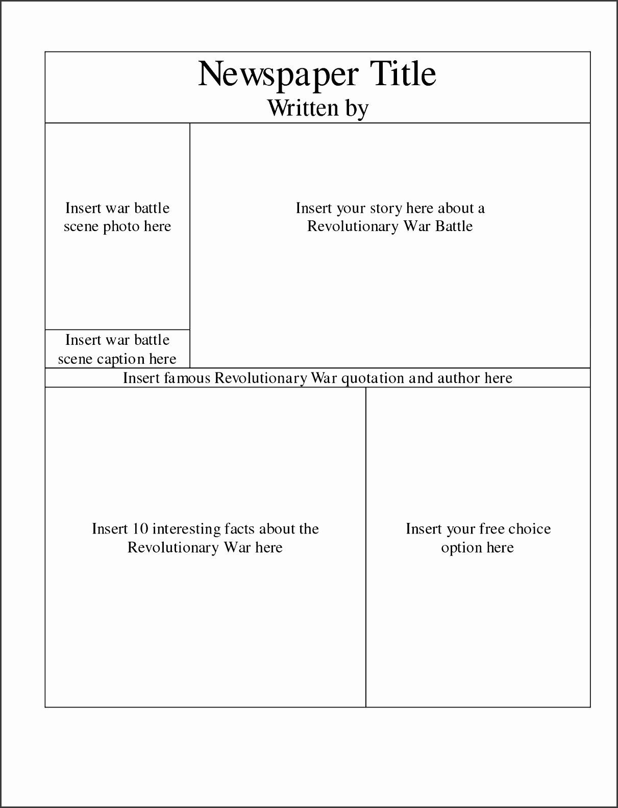 free newspaper template word
