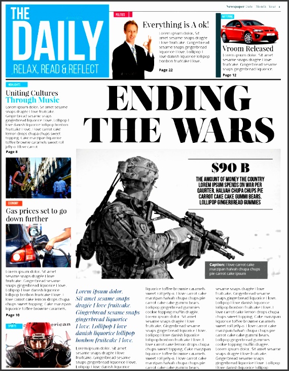 indesign newspaper template