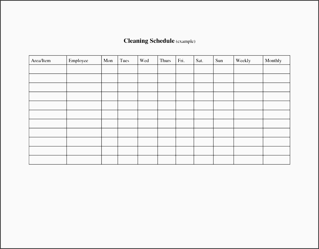 simple employee schedule template