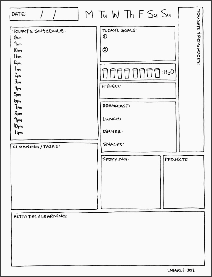 it suites my needs schedule menu planner daily tasks cleaning goal