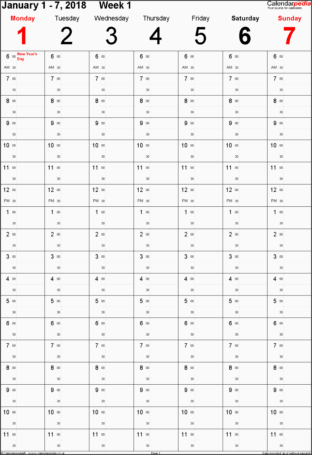 word template 8 weekly calendar 2018 portrait orientation 53 pages 1 calendar