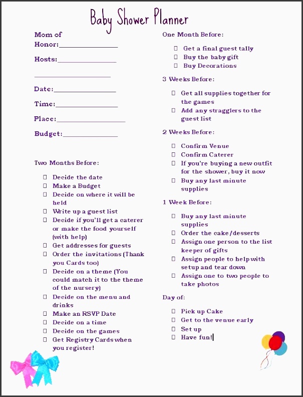 how to plan the perfect baby shower with printable