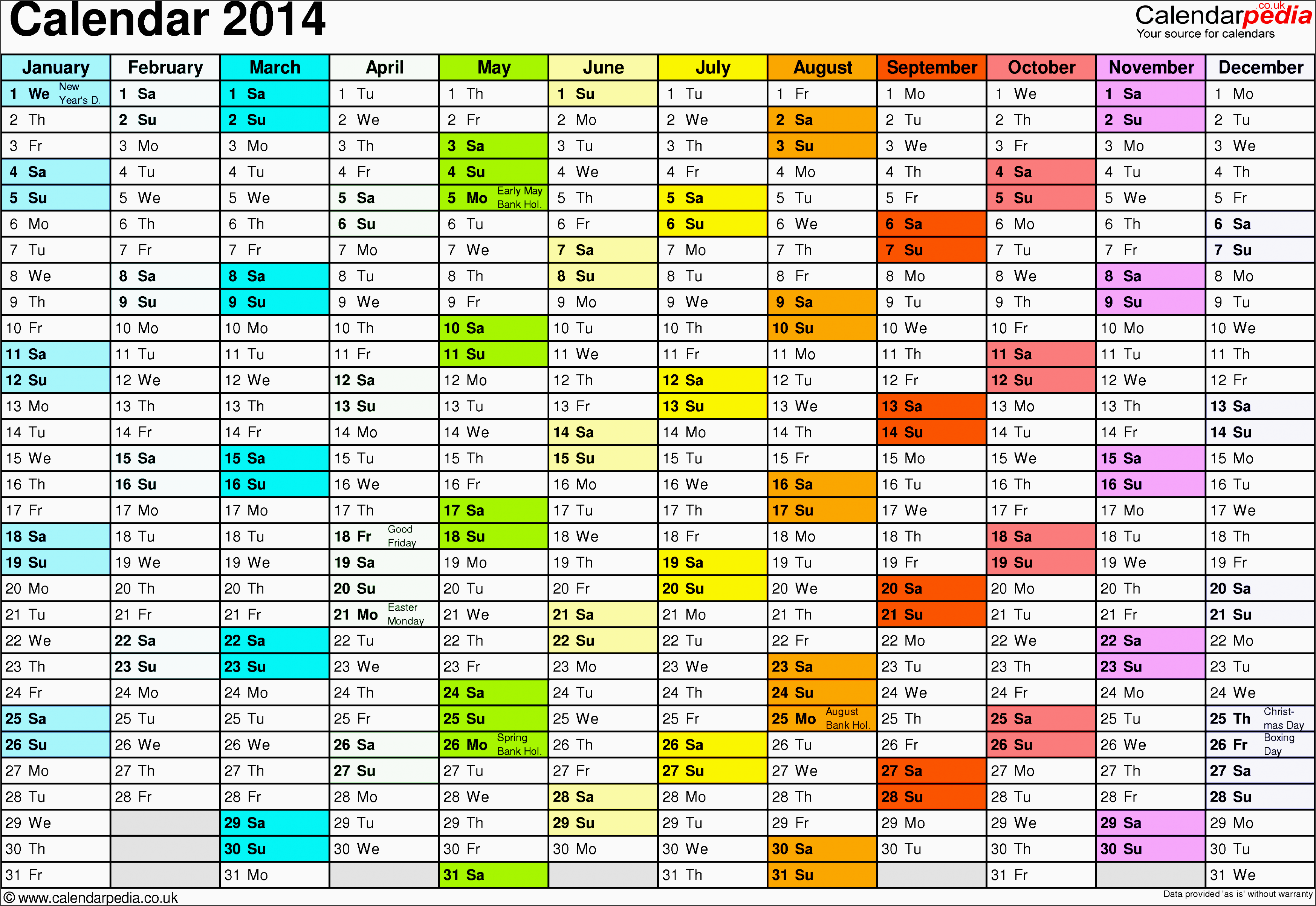 yearly planning calendar