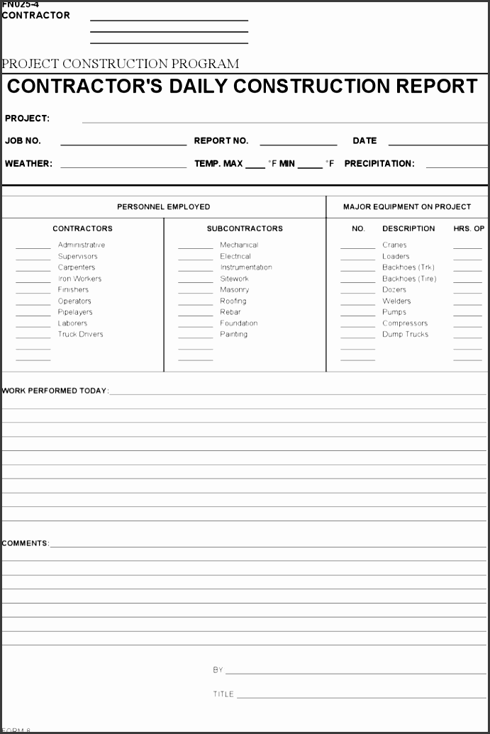 daily construction log template