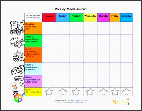 printable weekly meal tracking journal page for kids from nourish interactive click to print this