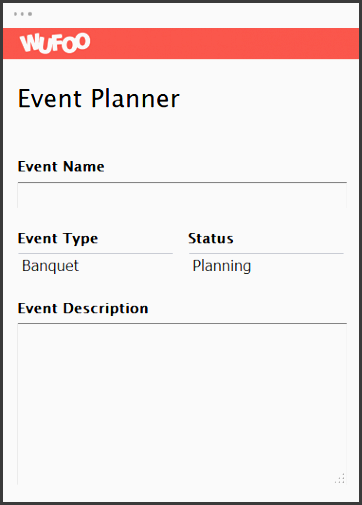 event planner view template use template