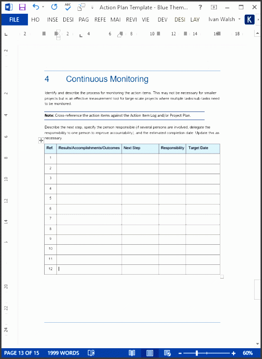 the action plan template