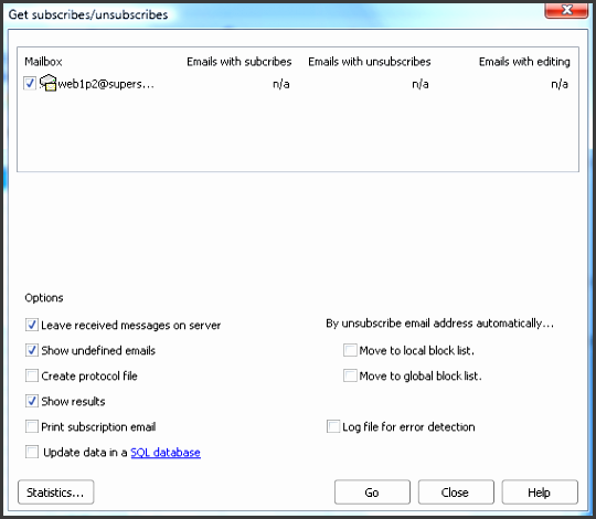 newsletter software supermailer retrieving newsletter subscribtions and unsubscribtions from inboxes or outlook