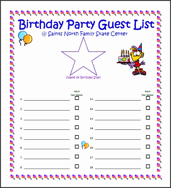 sample guest list 8 documents in pdf word excel