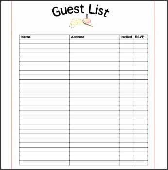 10 party guest list templates