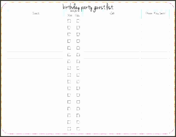 guest list template Â party guest list templaterthday party guest list w 600 h