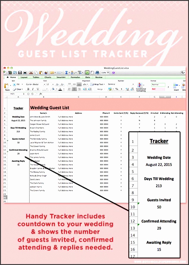 organizing the guest list for your wedding can be challenging and stressful so we re making it easier by giving you this free wedding guest list tracker in