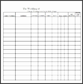 printable wedding guest list tracker template sample a part of under other templates