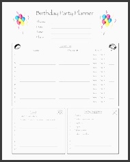 printable birthday party planner