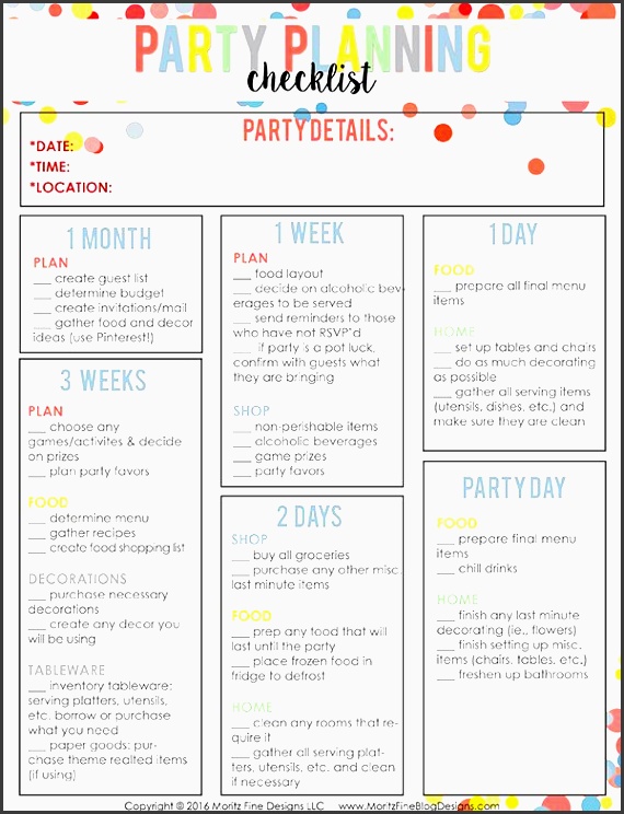 easy party planning checklist