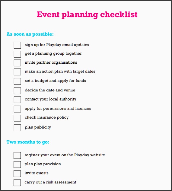 sample event planning checklist