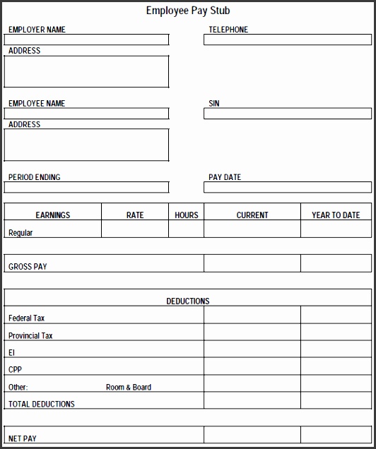free pay stub template