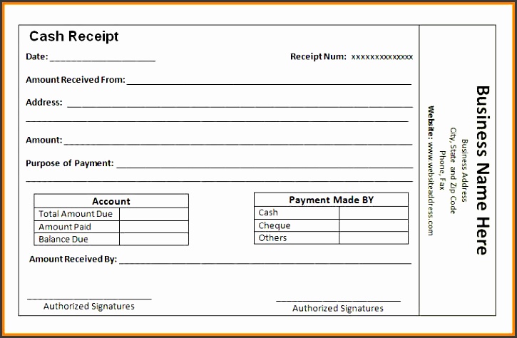 cash payment receipt samplesh payment receipt template