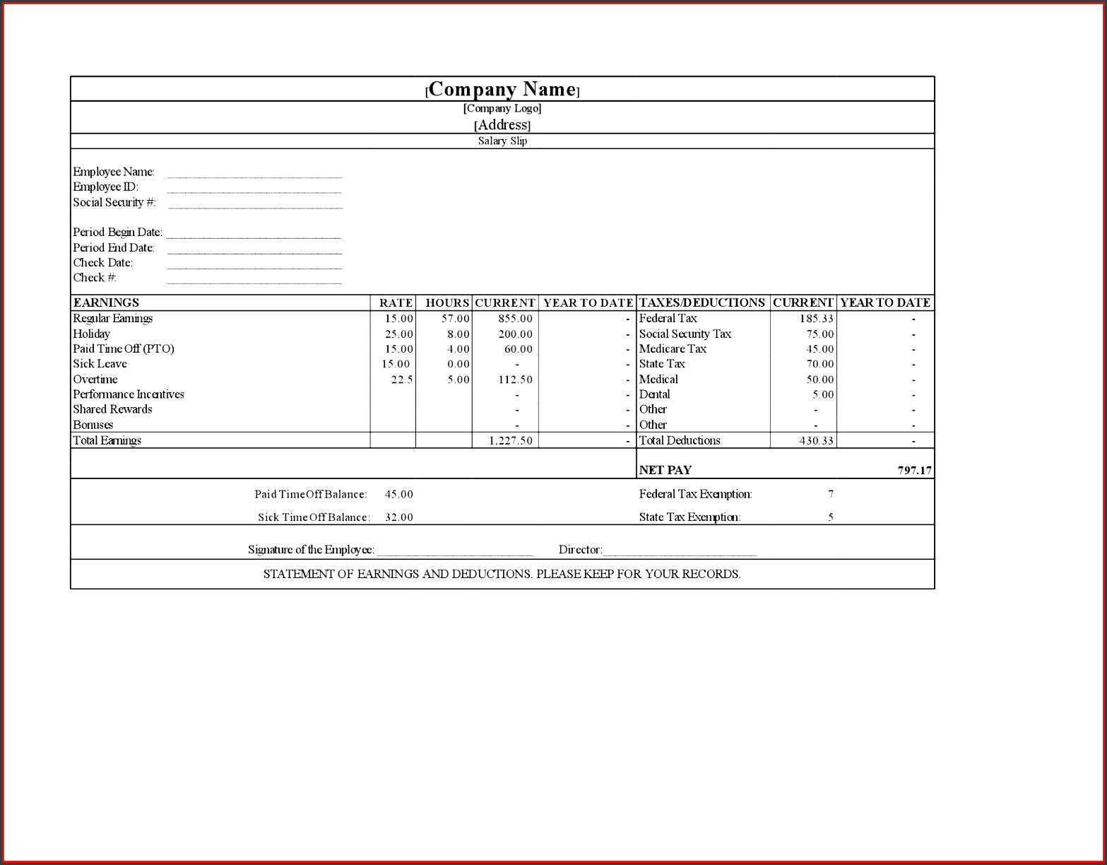 payslips drinks menu template sample of payslip in excel free simple profit and loss template