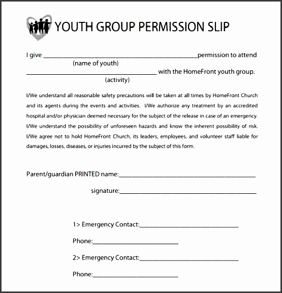 printable permission slip template
