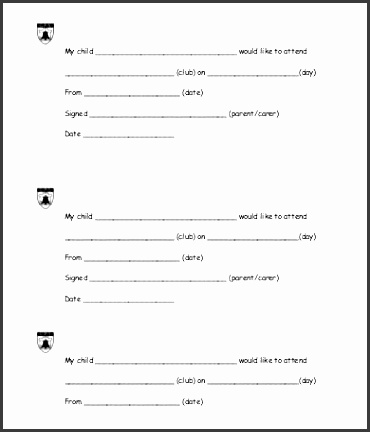 permission slip template for clubs