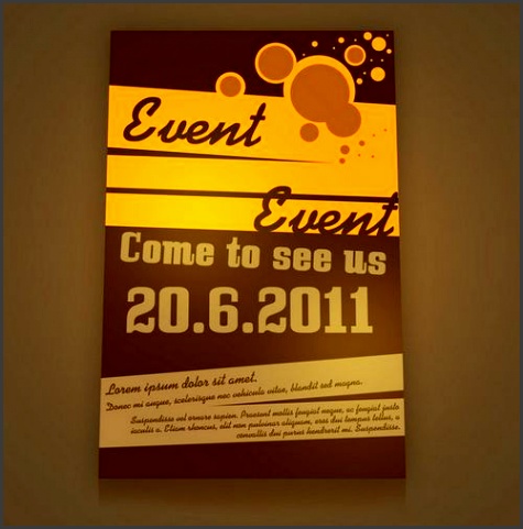 retro style event flyer psd