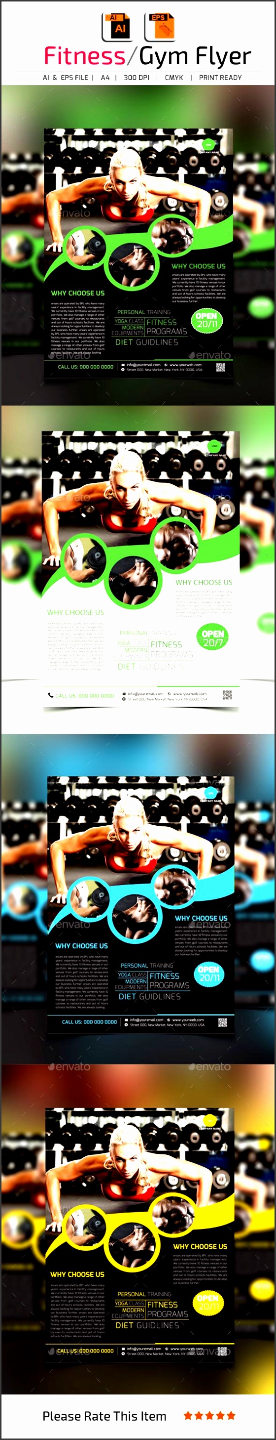 fitness gym flyer template