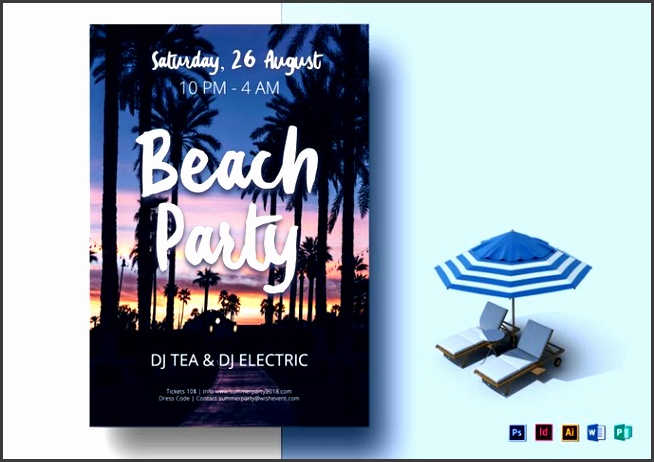 beach flyer flyer can be used to promote an electronic music event or a one night stand club summer party this flyer template is suitable for any beach