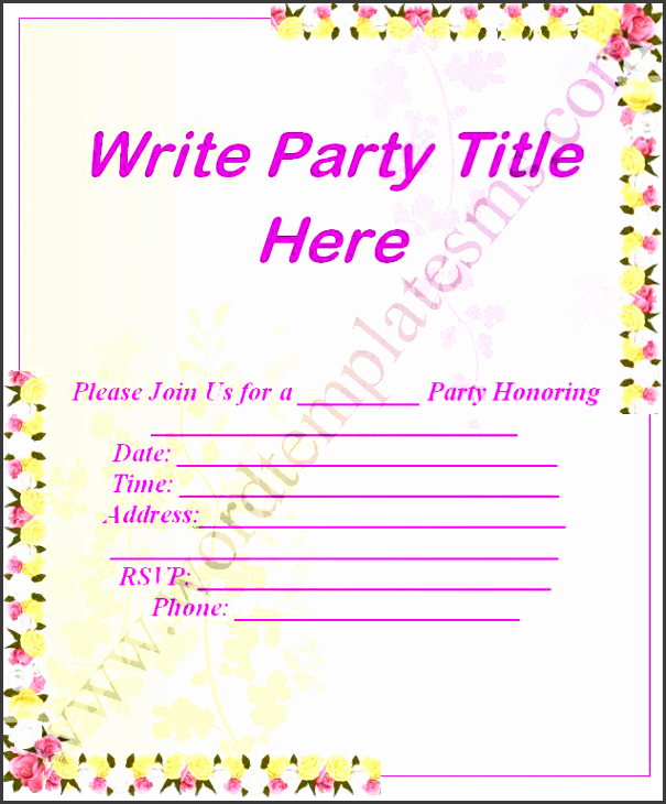 birthday party invitations templates free