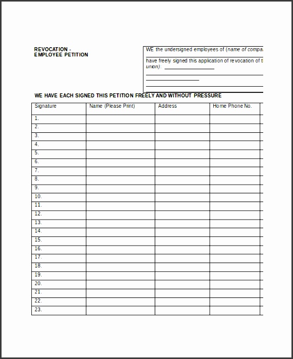 employee petition template