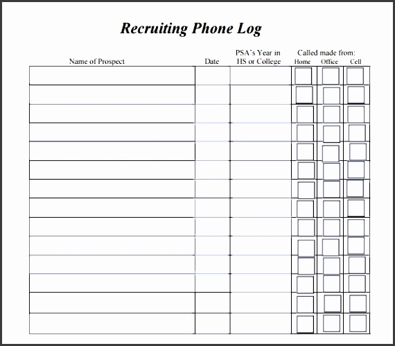 phone log template 8 free pdf doc in call log template