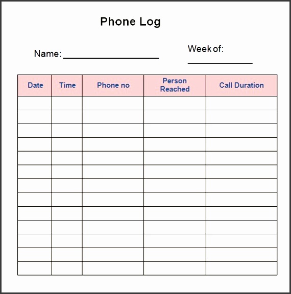 10 phone log templates